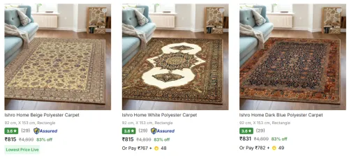 Image of Ishro Home Carpet Rugs at minimum 80% Discount