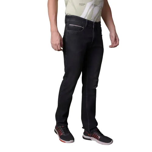 Image of i'sol Men’s Stylish Straight Relaxed Fit Cotton Blend Stretchable Jeans
