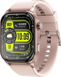 itel with 2\' HD Display, 500nits Always-On Display & 150+ Watch Faces Smartwatch (Rose Gold Strap, Free Size)