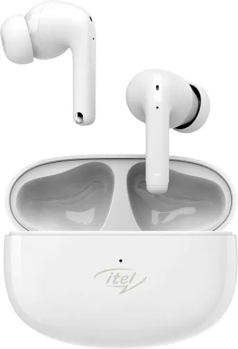Image of Itel T31 With 30H Playtime, 25db ANC, Quad-Mic ENC, Game Mode & 10mm Drivers Bluetooth Headset (White, True Wireless)