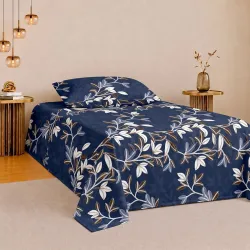 IVAZA 260 TC Soft Ezyption Cotton Floral Single Bed Sheet