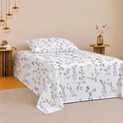 IVAZA 280 TC Soft Ezyption Cotton Floral Single Bed Sheet