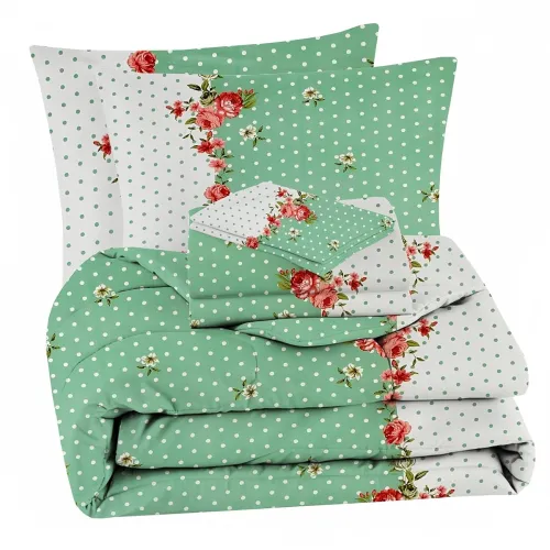 Image of IVAZA 220 GSM 4 Piece Comforter Double Bed Bedding Set