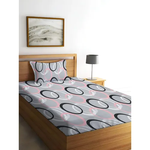 Image of IVAZA Glace Cotton Single Bedsheet with 1 Pillow Covers