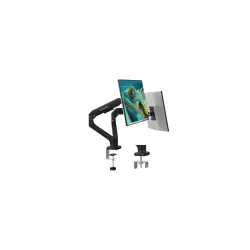 iVOOMi Power X2 Black Dual Monitor Stand for Desk with 100 x 100mm VESA Mount, Adjustable Gas Spring Monitor arm with Grommet Mounting Base for 15-34'' 2-20 kgs Screens, 1 Year Warranty