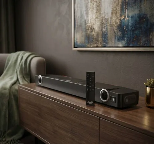 Image of Iwai Thunder SBVB2000 with 2 Inbuilt Subwoofers, 4 EQ modes, HDMI(ARC) 200 W Bluetooth Soundbar (Black, 2.2 Channel)