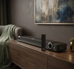 Iwai Thunder SBVB2000 with 2 Inbuilt Subwoofers, 4 EQ modes, HDMI(ARC) 200 W Bluetooth Soundbar (Black, 2.2 Channel)
