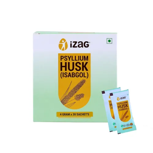 Image of iZaG Psyllium Husk (Isabgol) 120 Gram (4 Gram Sachet's * 30 Unit) | Natural Dietary Fiber for Digestion & Gut Health | 3