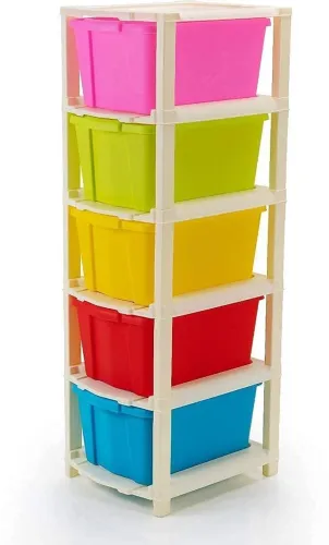 Image of J K International 5-Compartment Plastic Modular Drawer