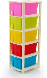 J K International 5-Compartment Plastic Modular Drawer