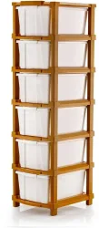 J K INTERNATIONAL 6 Compartments Plastic Multipurpose Drawer