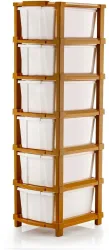 J K INTERNATIONAL 6 Compartments Plastic Multipurpose Drawer
