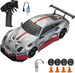 J K INTERNATIONAL Racing Remote Control Car | Mini High Speed 4*4 Car Rechargeable Lithium Battery (Red, Silver)