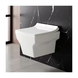 JABON BAGNO Square Wall Hung Commode with Soft Closing Seat