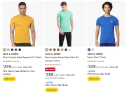 Jack & Jone Men Fashion T-shirt Starting @ ₹259