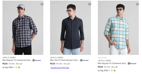Image of Jack & Jone Men Shirt Minimum 70% Discount