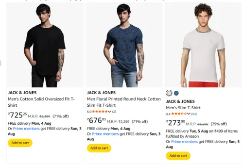 Image of Jack & Jone T-shirt Minimum 70% Discount