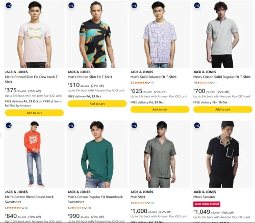 Image of JACK & JONES Men's Clothing at minimum 75% Discount