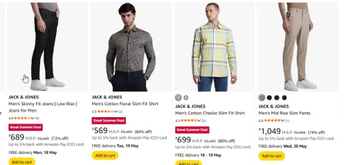 Image of Jack & Jones Men Clothes MInimum 70% Discount