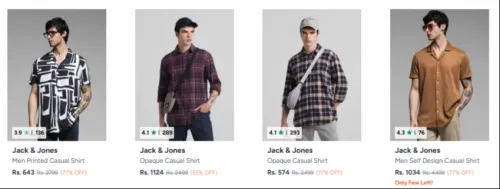 Image of JACK & JONES Men's Shirts upto 77% Discount