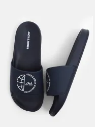 JACK & JONES Men Slides (Blue, Black , 7)