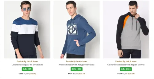 Image of JACK & JONES Men Sweatshirt Minimum 80% Discount