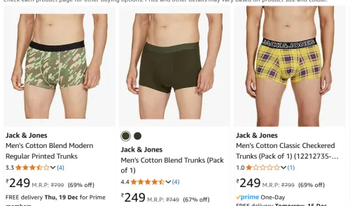 Image of Jack & Jones Men Trunks Min 60% Discount 