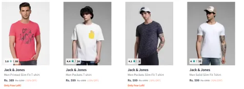 Image of Jack & Jones Men Typography Print T-Shirt Starting At @₹389