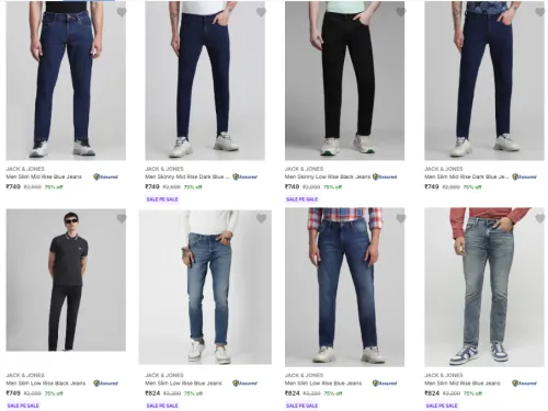 Image of Jack Jones Mens Jeans starting @ ₹749