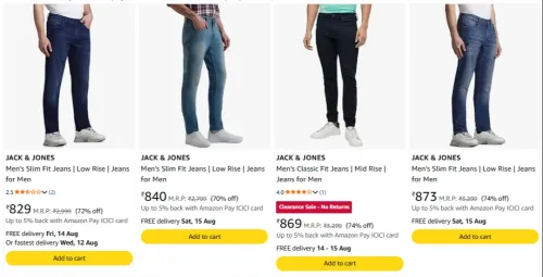 Image of Jack & Jones Men's Jeans at minimum 70% Discount