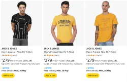JACK & JONES Mens T-shirts at minimum 75% Discount