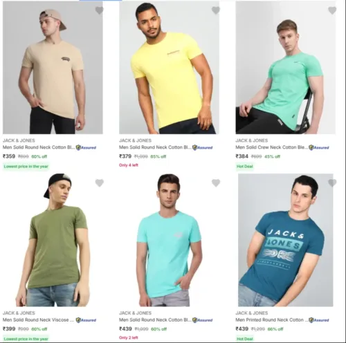Image of Jack & Jones Men's T-Shirts up to 65% Discount
