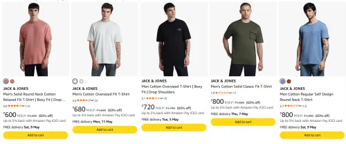 Image of Jack & Jones Men’s Tshirts upto 70% Discount