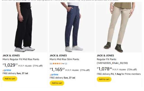 Image of Jack & Jones Pants Minimum 70% Discount