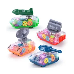 Jack Royal Friction Gear Army Tanker Toy with Flashing Lights, Best Gift for Boys and Girls Above 3 Years Old (1 PC)