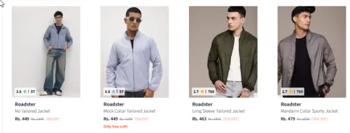 Image of jacket for men Starting @ ₹449