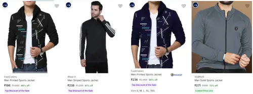 Image of Men's Jacket Starting at ₹196