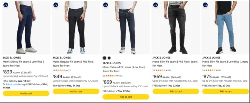 Image of Jack & Jones Men's Jeans upto 83% Discount