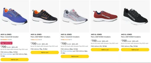 Image of JACK & JONES Mens Sneaker at minimum 80% Discount