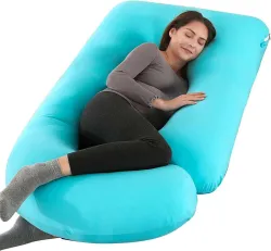 JAGA HOME DECOR Cotton Pregnancy Pillow Pack of 1 Solid (Rama Green)