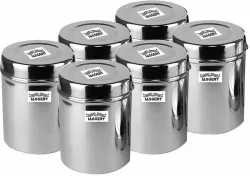 JAGGERY Stainless Steel Grocery Container - 500 (Pack of 6)