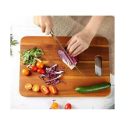JAGIRA Divine Touch Water Proof Wooden Chopping Board with Wood Handle, Multipurpose Cutting Board for Vegetables, Fruits & Cheese, for Kitchen Use, BPA Free, Eco-Friendly, Anti-Microbial (P...