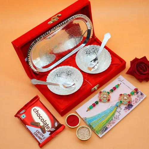 Image of Jaipur Ace Premium Evil Eye Couple Rakhi Gift Hamper