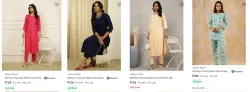 Jaipur Kurti Womens Ethnic Sets at minimum 70% Discount