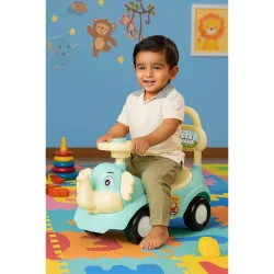 Amazon Brand - Jam & Honey Elephant Car | Ride On for Kids 2 Years+ | Push Car with Backrest | Under Seat Storage | With