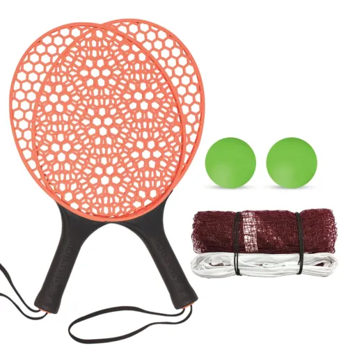 Image of Amazon Brand - Jam & Honey Honey Comb Racket Set with Ball I with 2 Racket 2 Balls I with Net I Indoor Outdoor Activity 