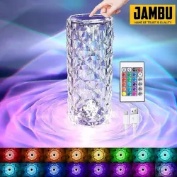 JAMBU Crystal Diamond Table Lamp 16 Color Changing LED Lights