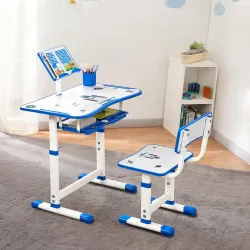 Jam & Honey Kids Desk & Chair Set – Adjustable, Age 3+ (Blue)