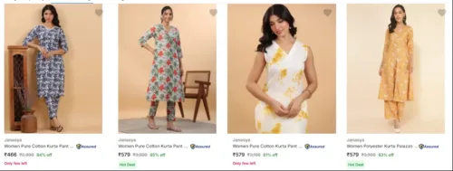 Image of Janasya Women's Ethnic Set upto 85% discount 