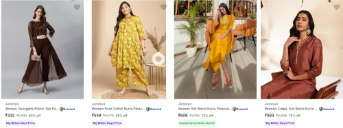 Image of Janasya Women's Ethnic Sets upto 85% Discount